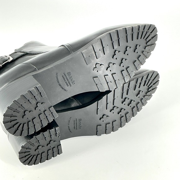 Blondo Size 8.5 Sullivan Black Leather Waterproof Ankle Boots NEW Lug Sole $160 - Picture 16 of 16